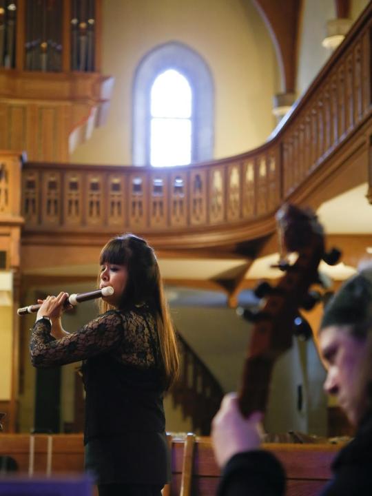A Cocyte project performance: Violeta Motta with her traverso